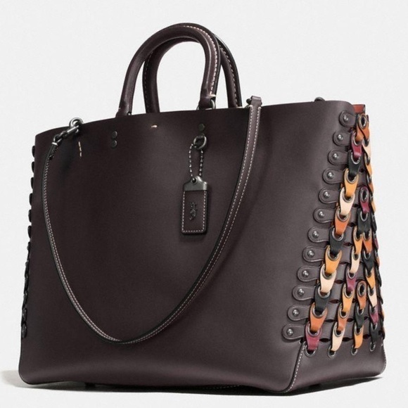 Coach Rogue Link Melon Brown Tote Bag 1941 Retail - Picture 1 of 3